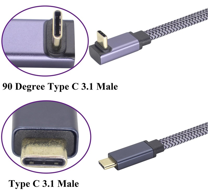 2Pack Up&Down Angle USB 3.1 Gen 2 Cable 90 Degree USB 3.1 to Extension Cable ... gallery
