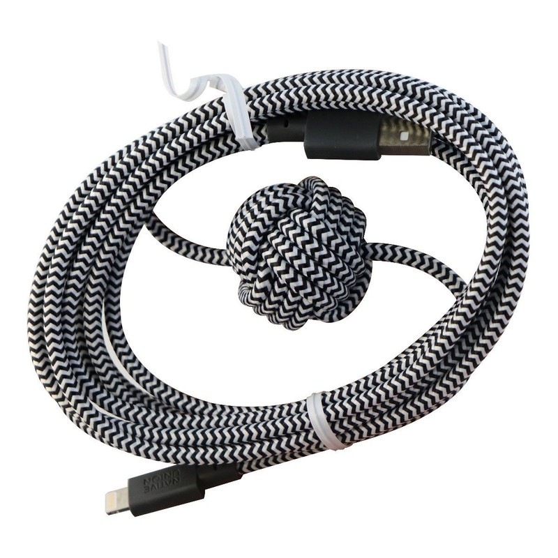 Native Union Night Series MFI Cable for Apple Devices – (10ft / 3m) – Zebra