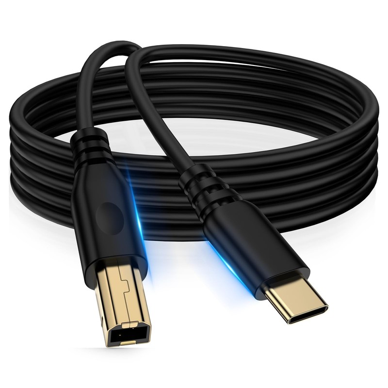 10FT USB B to USB C Printer Cable, USB Type B to Type C Cord MIDI Cable for i…