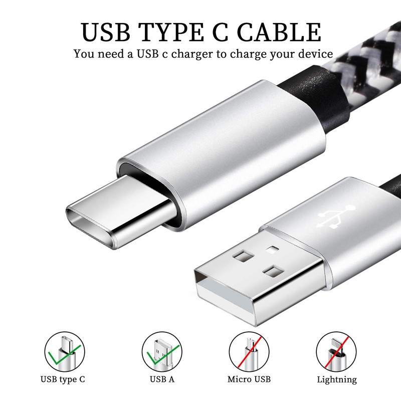 USB Type c Cable, 5 Pack (6FT) Nylon Braided USB C Cables 3A Fast Charging Ch... gallery