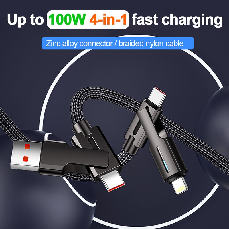 4 in 1 Multi USB C to Type C Charging Cable Type C to iPhone Fast Charger Cords gallery