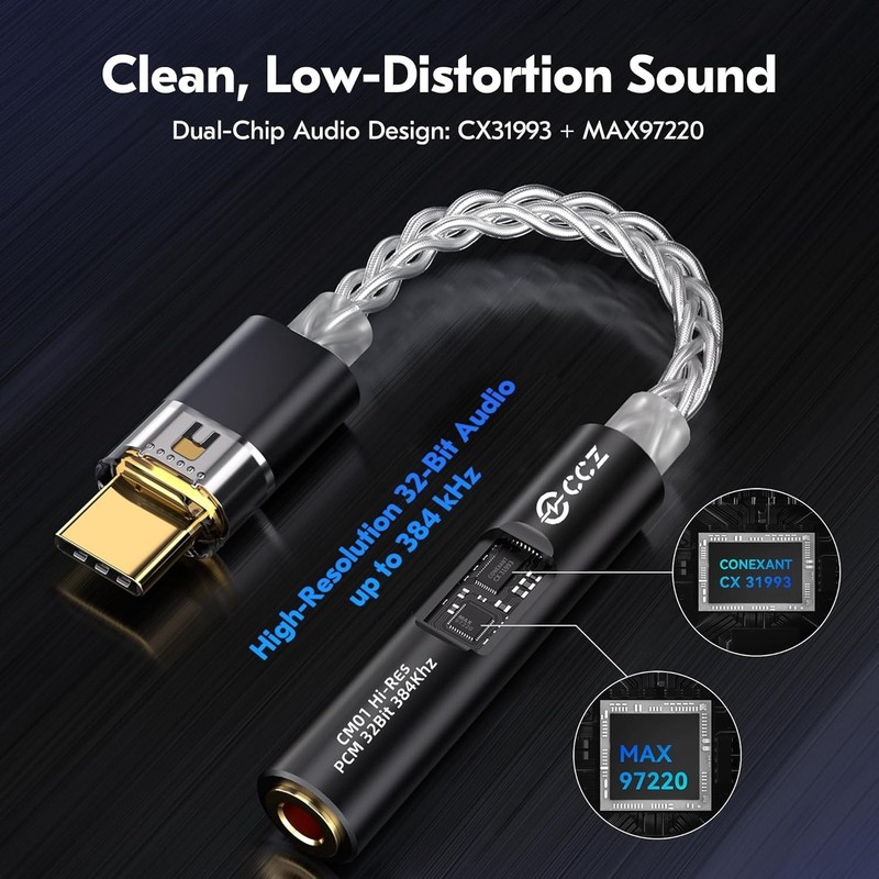 USB C DAC Adapter with Headphone Amplifier for iPhone Android Laptop Tablet 3... gallery