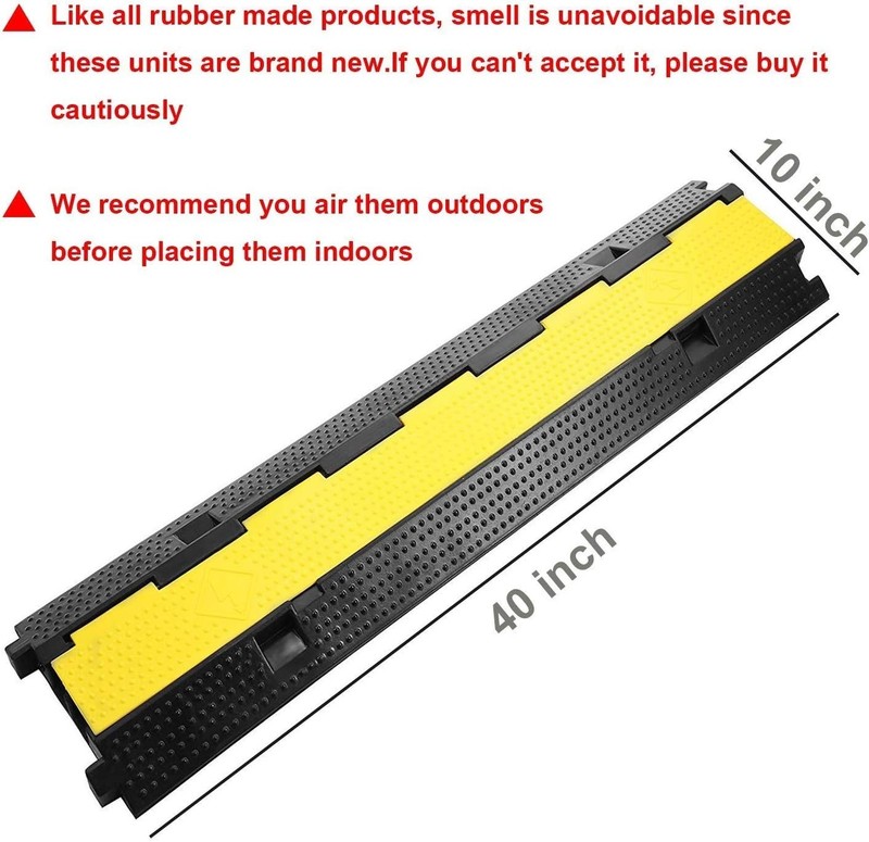3 Pack Heavy Duty Rubber Cable Protector Ramp for Driveways and Wires gallery