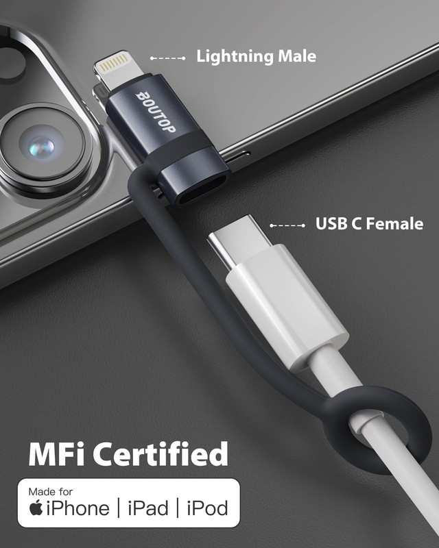 [MFi Certified] USB C to Lightning Adapter, Type C to Lightning Adapter Suppo... gallery