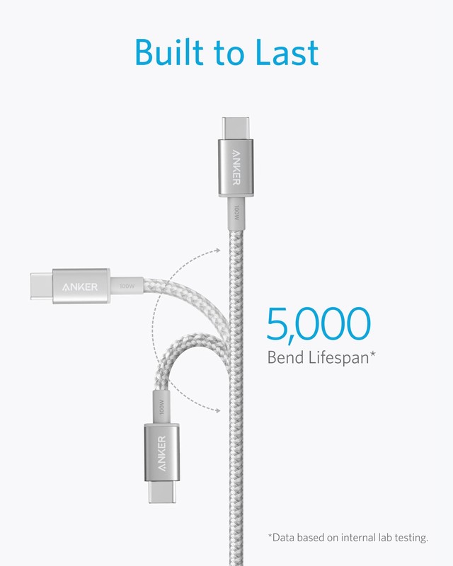 USB C to C Cable Type-C Fast Charging Cord Heavy Duty Power Supply Line 10ft gallery