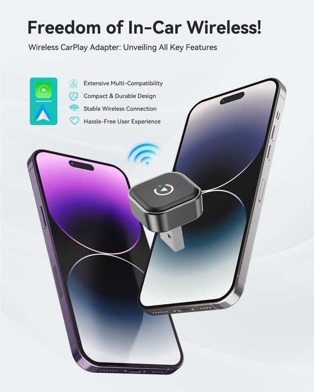 2026 2-in-1 Wireless CarPlay & Android Auto Adapter, Ultra Mini Dongle Conver... gallery