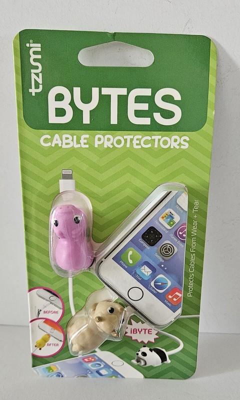 Tzumi Bytes Cable Protectors. Pig & Sheep. Helps Reduce Cable Breakage. #7137