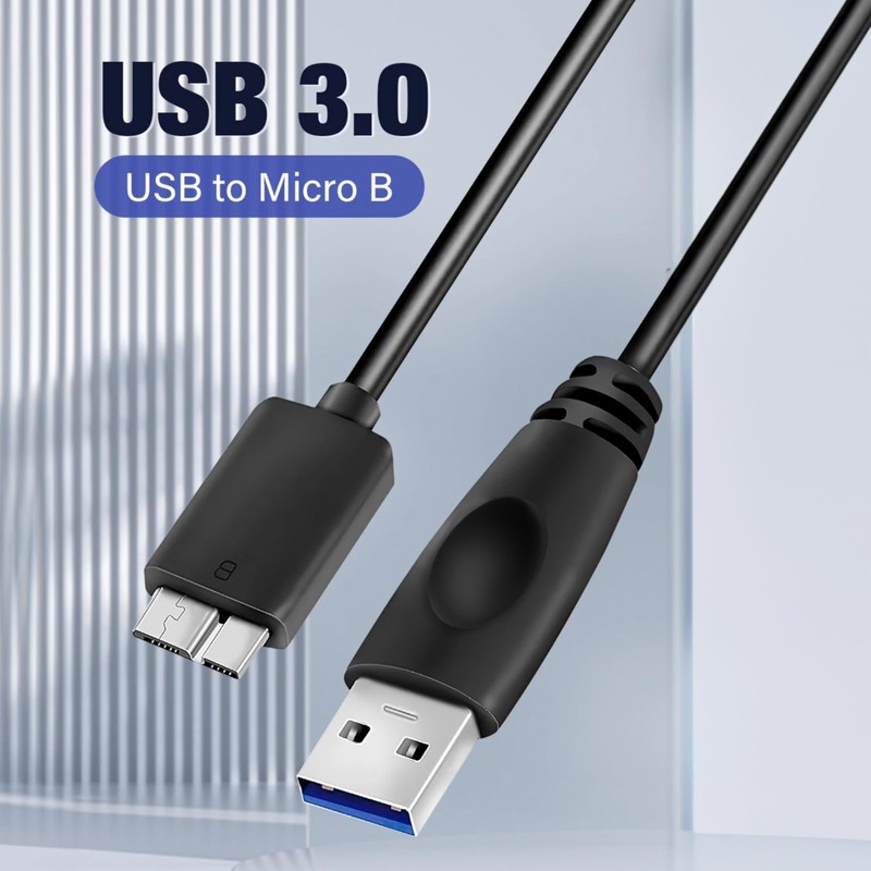 USB 3.0 Cable A to Micro B 20cm Lead Black 5 Gbps High Speed Data Cord gallery