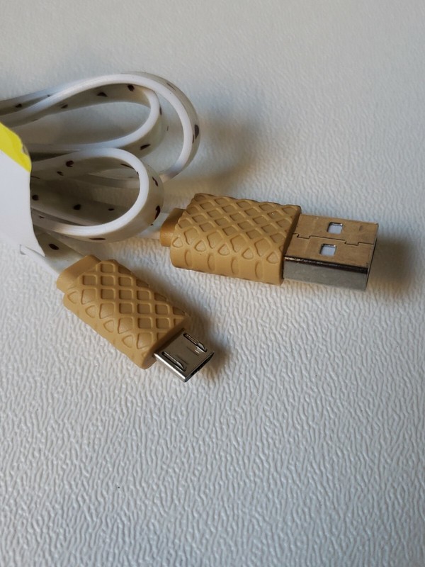 Micro USB 3.5 FT Ice Cream Cone 🍦 Flat Cable Cord Cell Phone gallery