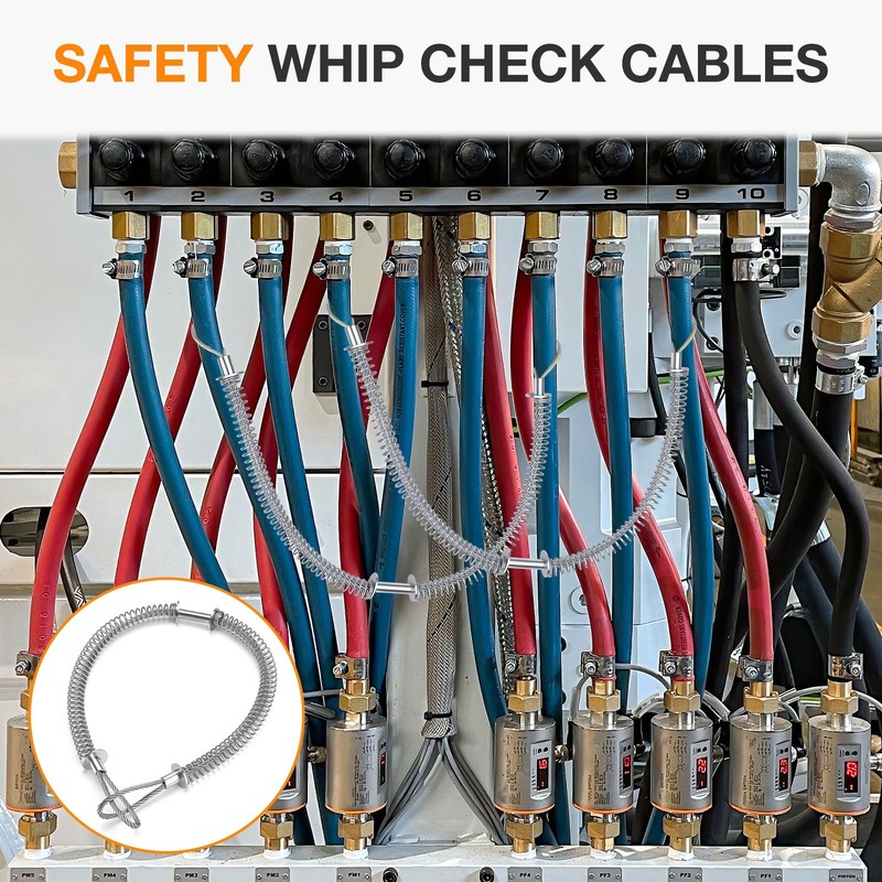 Hose Restraint Safety Cable 50cm – 1/8" Steel Wire for Air Oil Hydraulic Lines gallery