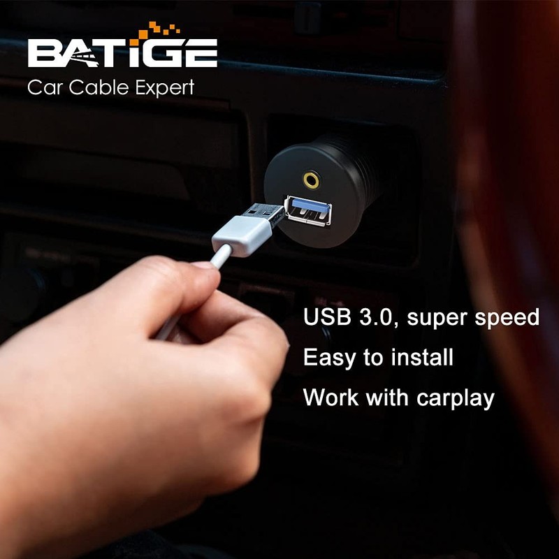 USB 3.0 & 3.5mm Car Mount Flush Cable, 3ft | For Devices with USB Ports gallery