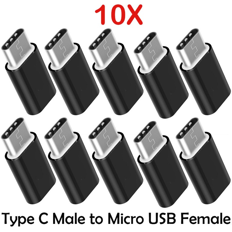 10X USB Type-C Male Connector to Micro USB 3.1 Female Converter USB-C Adapter gallery