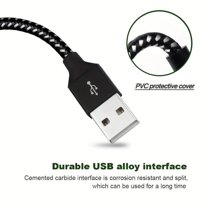 USB to Type C iPhone 15 16 Android Braided Fast / Data Cable Heavy Duty USB Cord gallery
