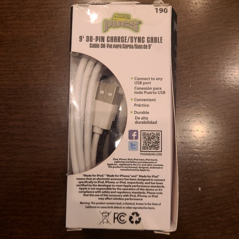 Pack of 6. 9 Ft 30 Pin Charge Sync Cable Ipod Ipad gallery
