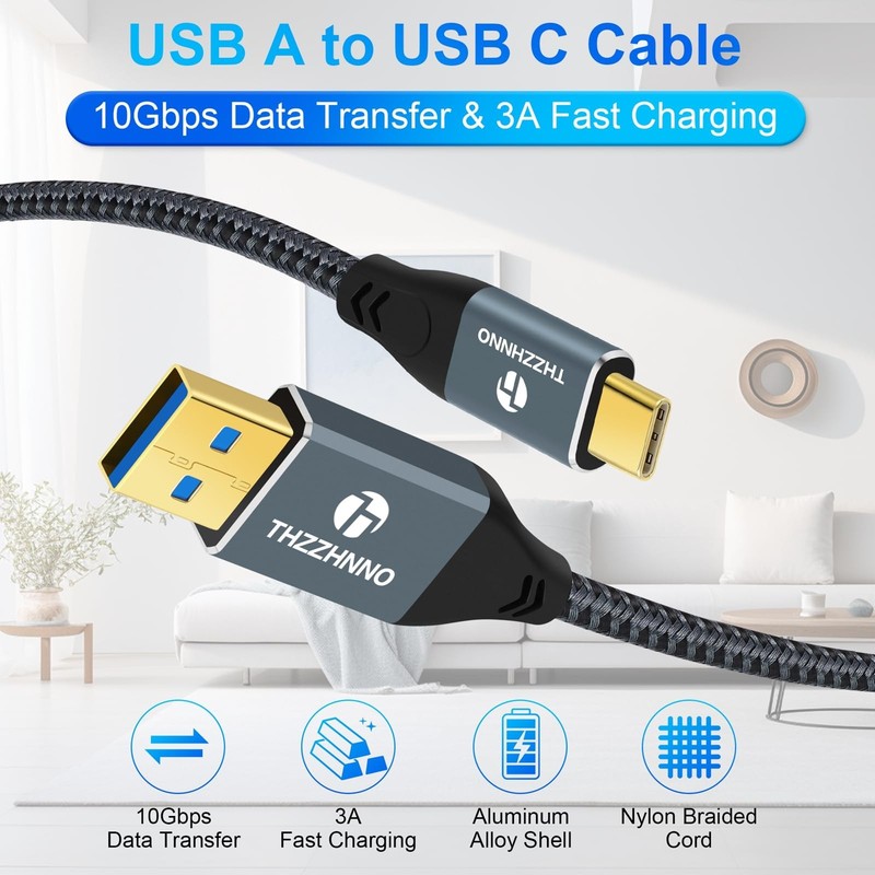 USB A to USB Cable 1.6FT, USB 3.1 USB 3.2 Gen2 10Gbps Data Transfer Cable Cor... gallery