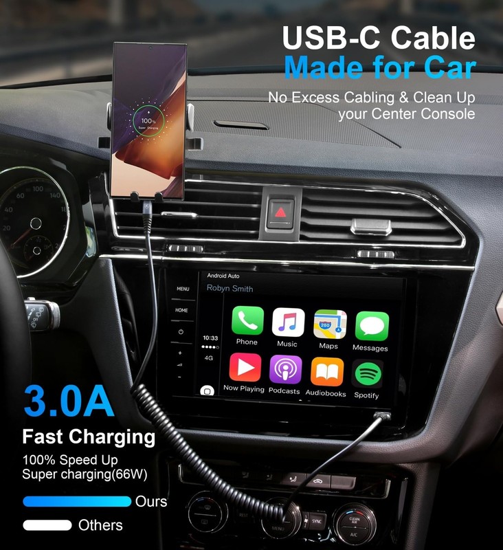 USB Charger Cable Fast Charging, [2-Pack, 3ft] Coiled USB A to Charger Cord f... gallery