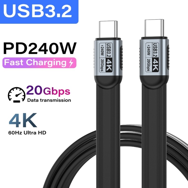 240W Type C To C Cable TPE Aluminum For Laptop Phone Tablets USB C Data Line gallery