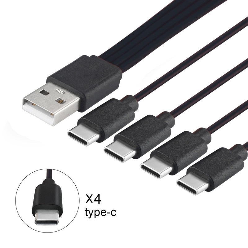 2 Pack USB Splitter Cable 20cm Short Multi Charging Cable Portable 4 USB -to ... gallery