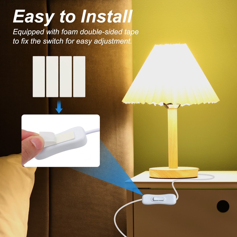 2 Pcs 1M USB Male to Type-C Male Extension Cord with Switch with Tape, White gallery