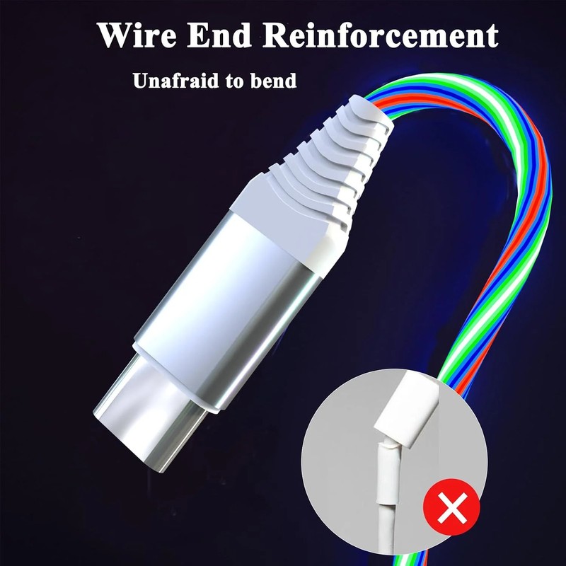 Light Up USB C Charging Cord 3A LED Light Up Type C Fast Charger Led USB-A to C gallery