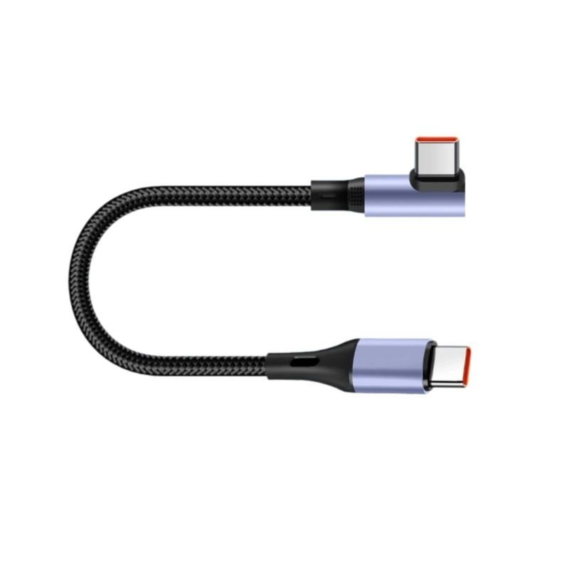 15/30cm 90 Degree Angled Type C Cord 6A Fast Charging Cable Fast Speed Data Wire