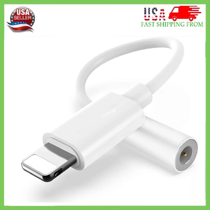 For iPhone Headphone Adapter Jack 8 Pin to 3.5mm Aux Cord Dongle Converter USA