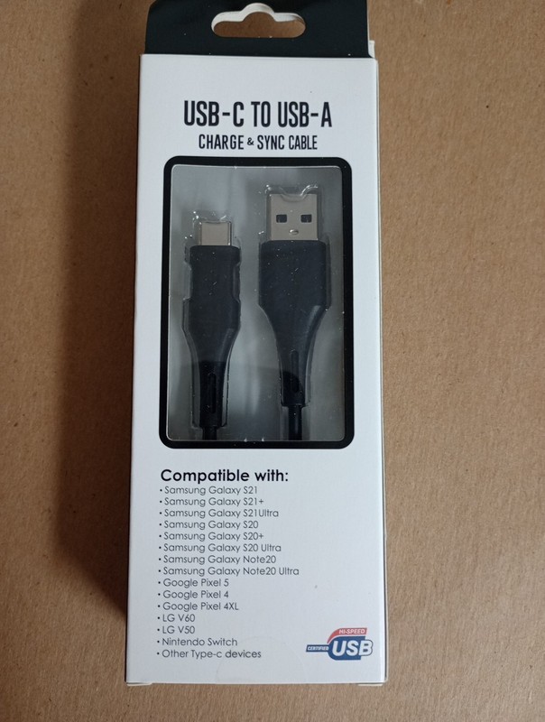 USB-A to USB Type-C High Speed Certified Charging & Sync Cable 3 ft Black SEALED gallery