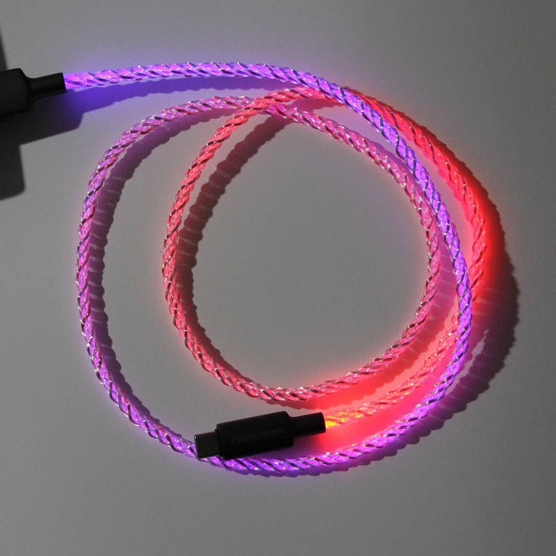 USB C to USB C Cable RGB LED Light Fast Charging Cord Type C Charger USBC