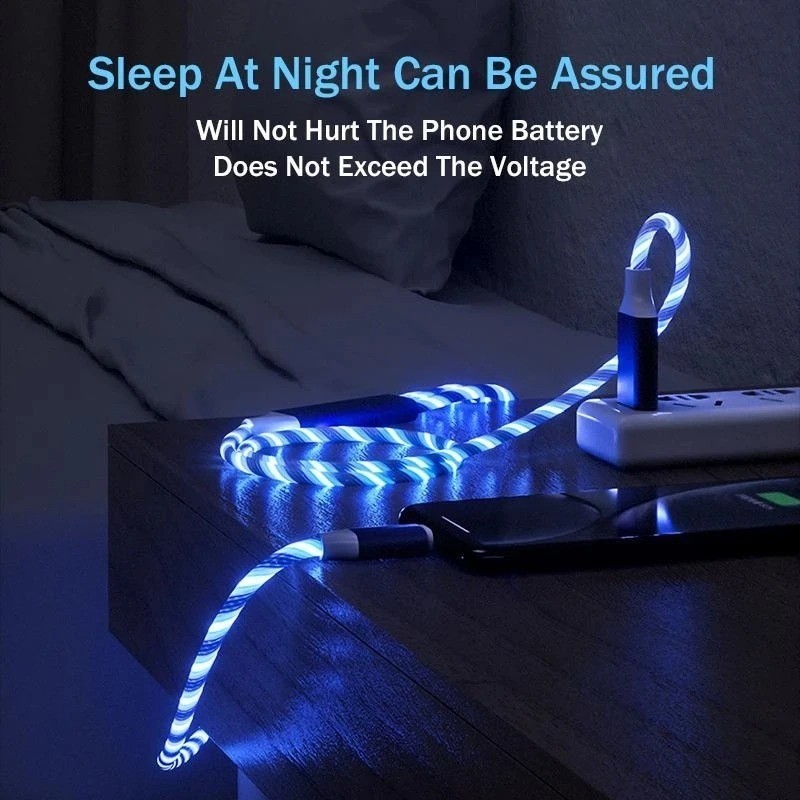 3 in 1 LED Light Glowing Charging Cable 3A Micro USB C Type C gallery