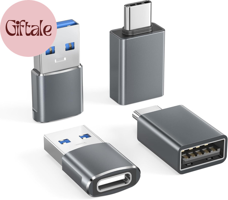 USB to USB C Adapter with C Male to 3.0 Female Charger 4P for Iphone 17E 17 Air