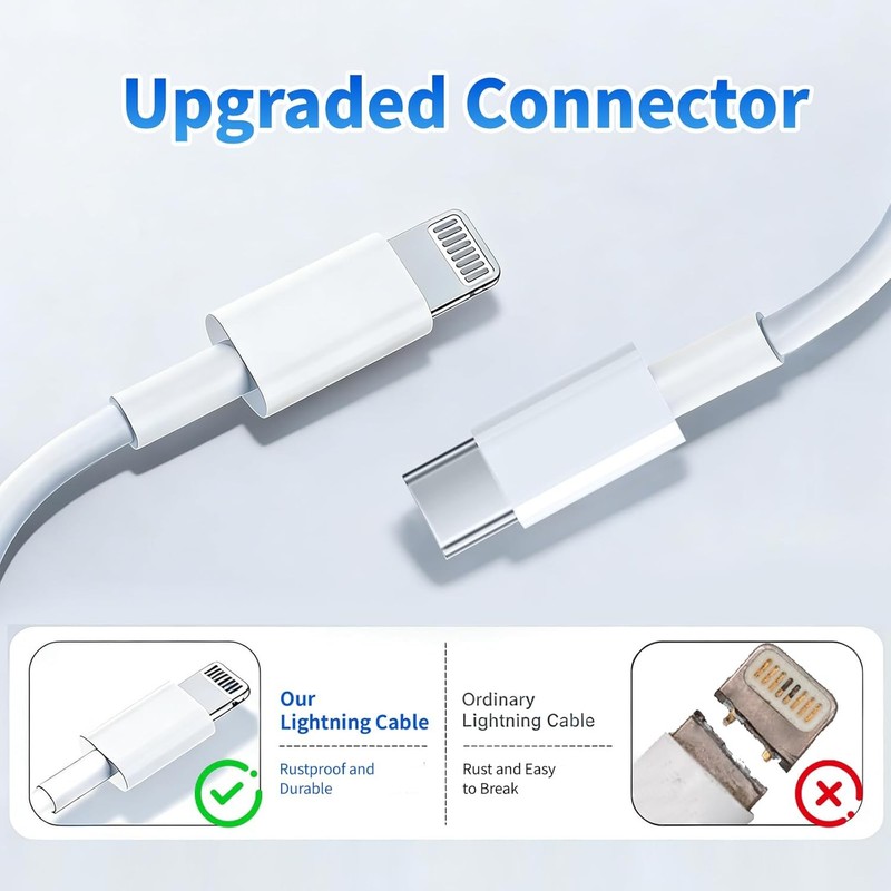 3x Original Carga Rapida USB-C De 20W Cable 10FT Cargador Para iPhone 14 13 12 gallery