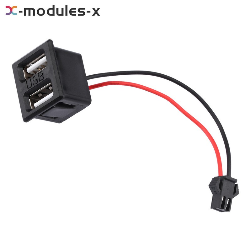 Dual USB Female Base Type-C Charging Socket Power Socket with Cable Connector U gallery