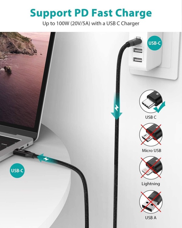 USB 3.1 Gen 2 Cable 10Gbps Data Transfer, 4K Video Output Monitor Cable100W P... gallery