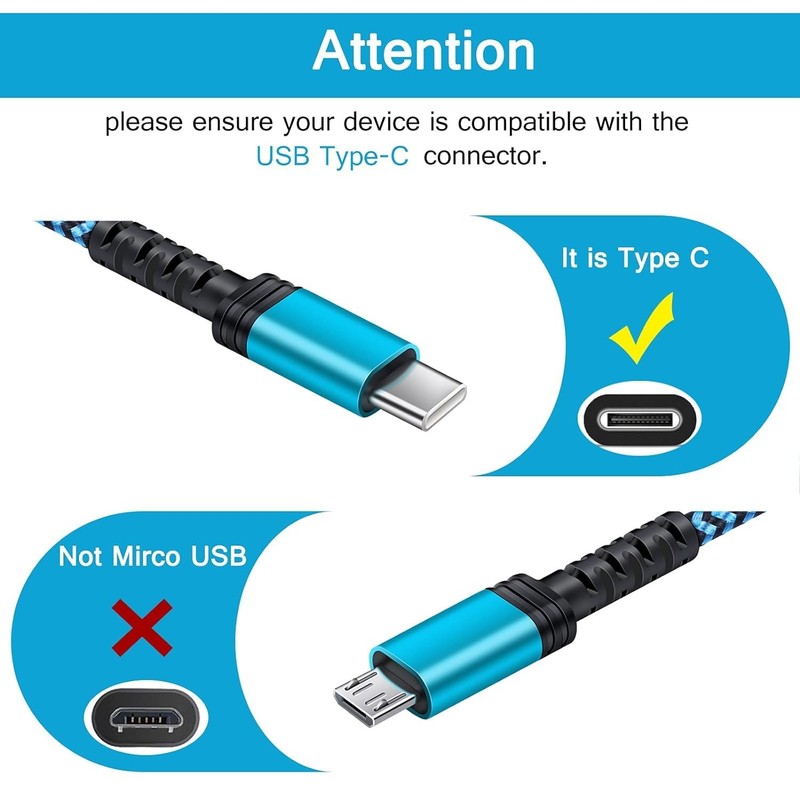 Pixel 8a Charger USB Type C Cable Fast Charigng Cord 6FT for 6 feet, Blue gallery