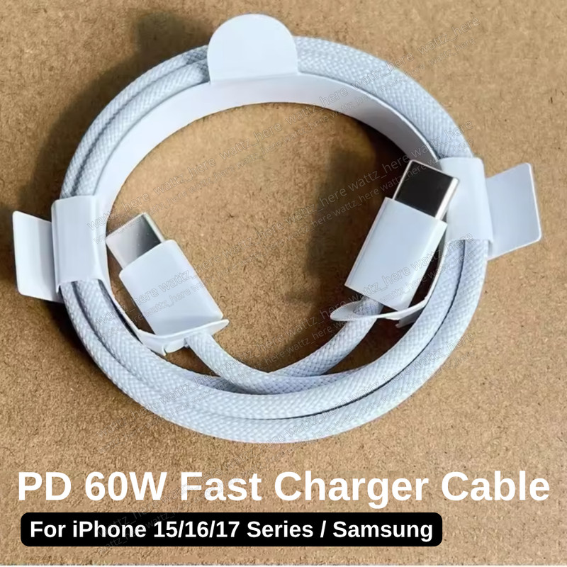 For i-Phone 16 15 17 USB-C to USB-C Cable Fast Charger PD Type C Charging Cord
