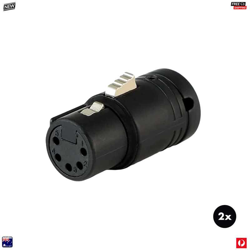 4 x Ambient XLR5F Low-Profile BLACK CAP Female 5-Pin XLR Connector – BARGAIN