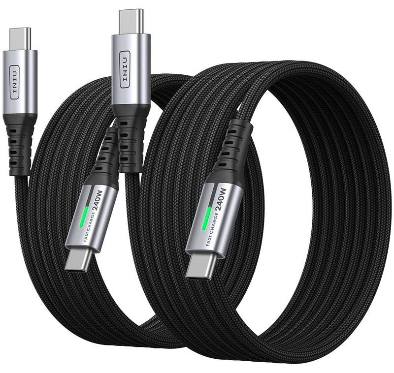 USB C to USB C Cable 240W Fast Charging 6.6ft 2-Pack Type C Charger Cord gallery