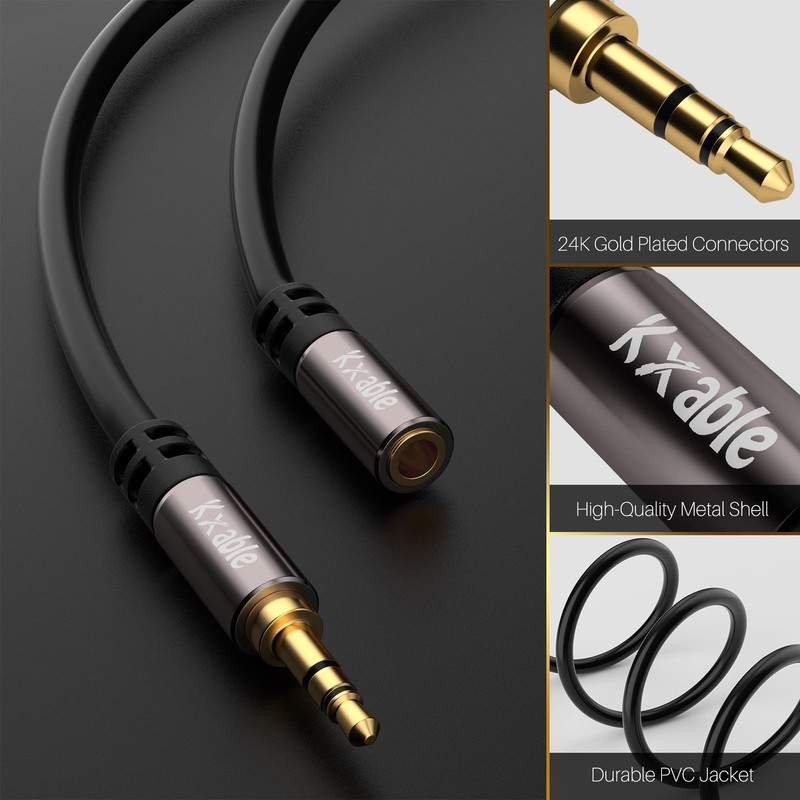 25ft 3.5mm Male to Female Auxiliary Audio Stereo Cable Extension - Gold Plate... gallery