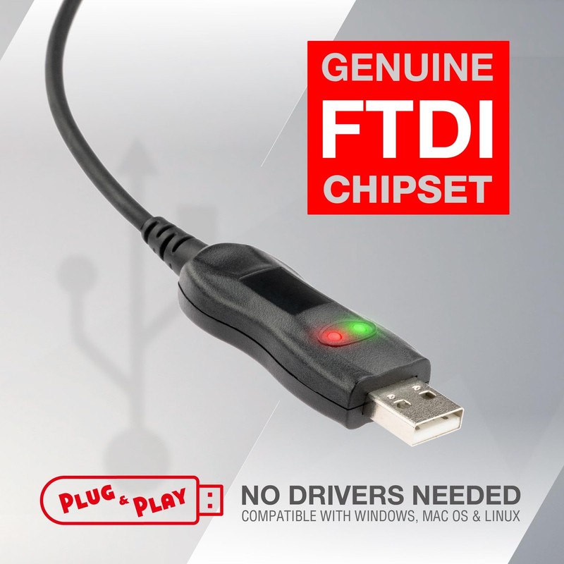 APCUSB-KR22 FTDI USB Programming Cable Compatible with Kenwood 2-Pin K1 Plug ... gallery