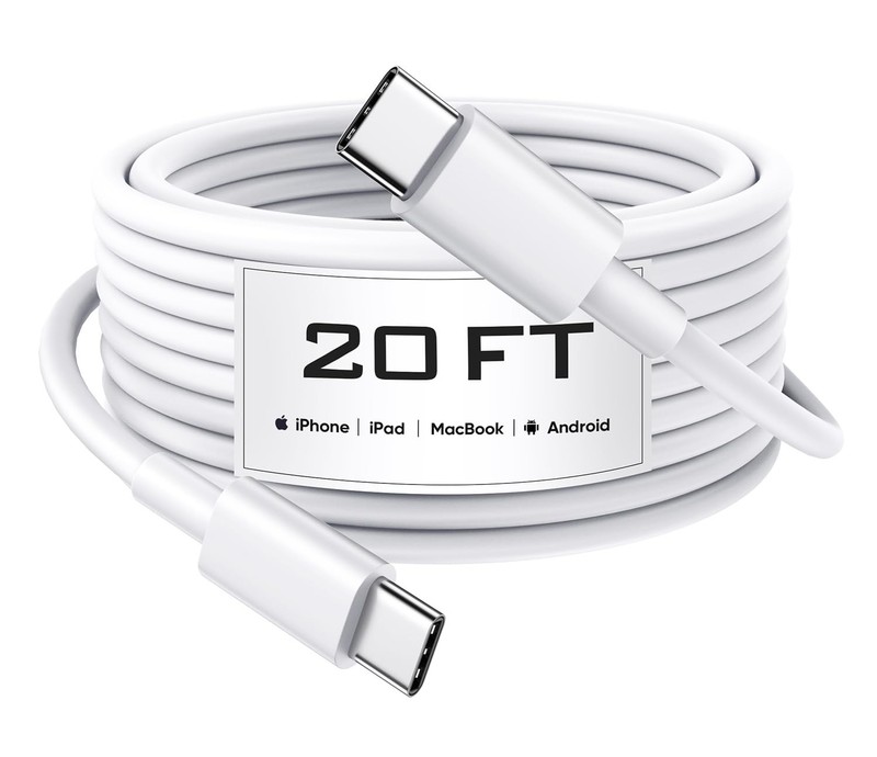 USB C to USB C Cable 20FT, 60W Fast Charging Extra Long C to C Cable, Premium…