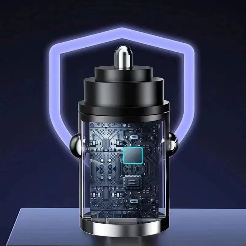 New Mini Dual USB PD Type-C Car Charger 100W 200W Fast Charge Adapter Accessory- gallery
