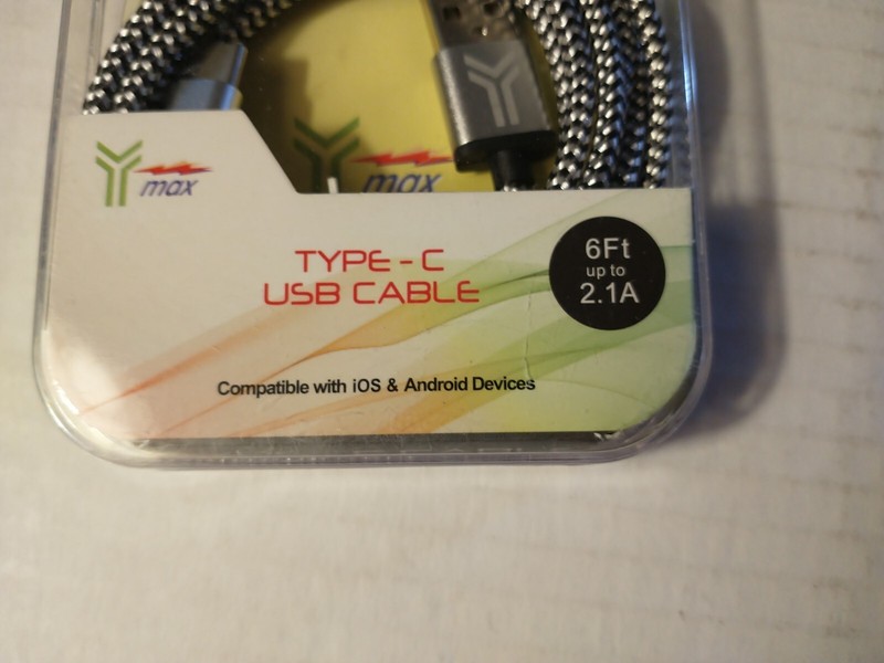 Lot of 3 Type-C USB Cable - 6 foot New In Package Compatible With iOS & Android gallery
