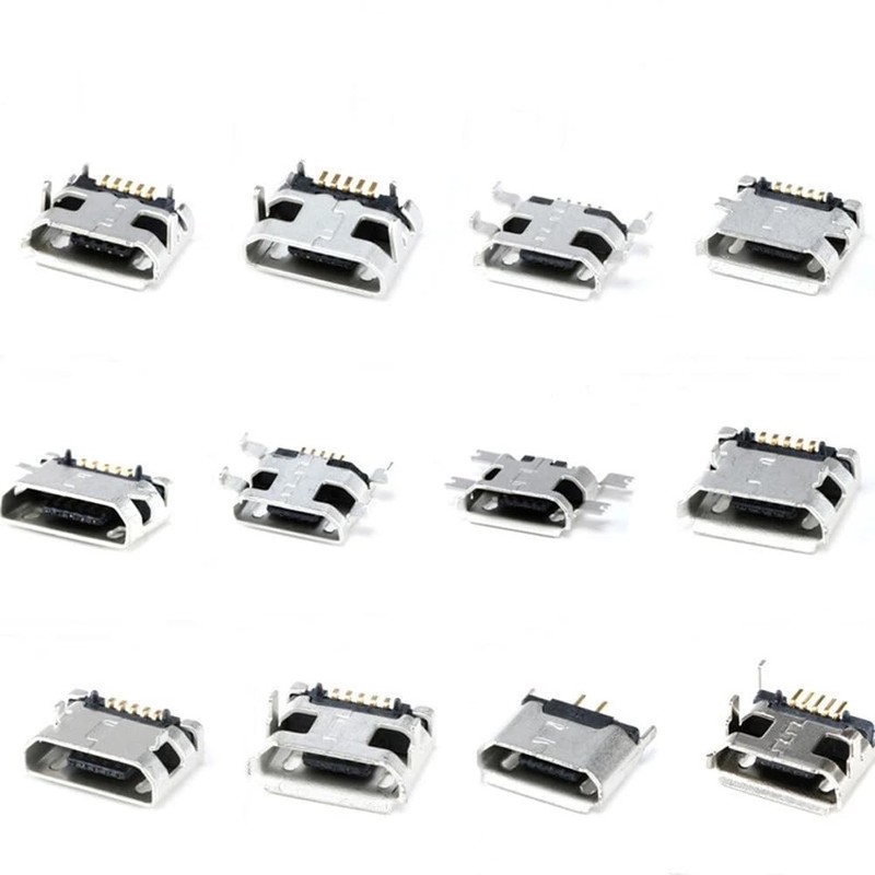 60 PCS 12 Types Micro USB Sockets Kit Jack Plug Female Socket Connector,USB-B... gallery