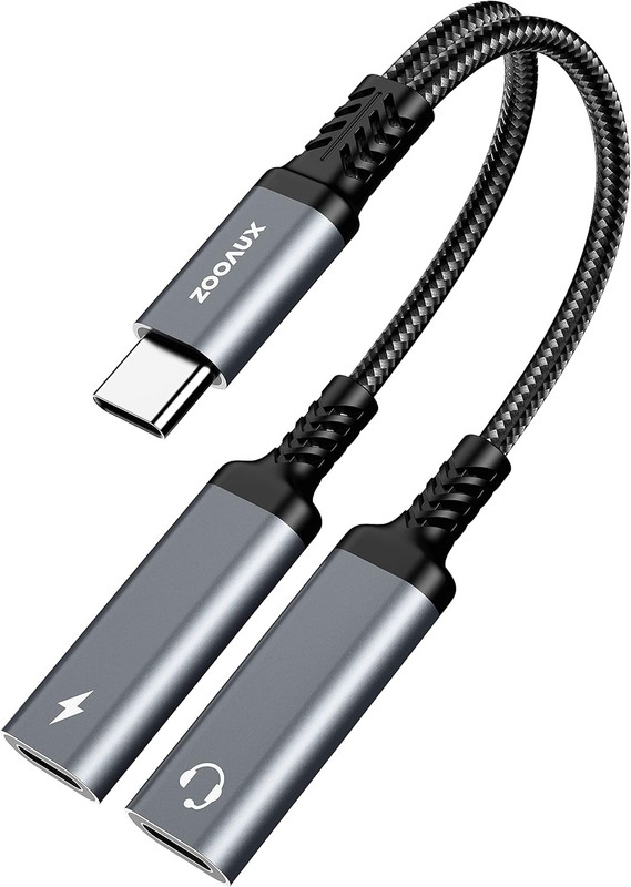USB C Splitter, ZOOAUX Dual USB C Headphone and Charger Adapter,2-In-1 Type C Au gallery