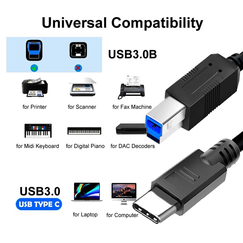 USB C to USB B 40FT Cable， 3.0 USB Type C Cable Compatible with Docking Stati... gallery