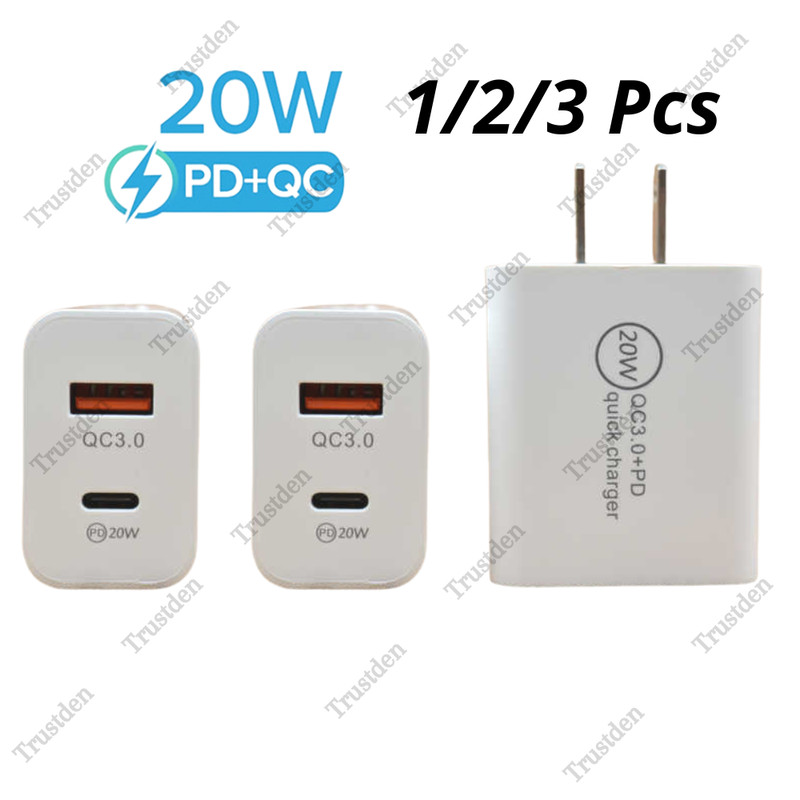 For iPhone Android PD 20W QC Fast Charger Block USB C Type C Wall Power Adapter