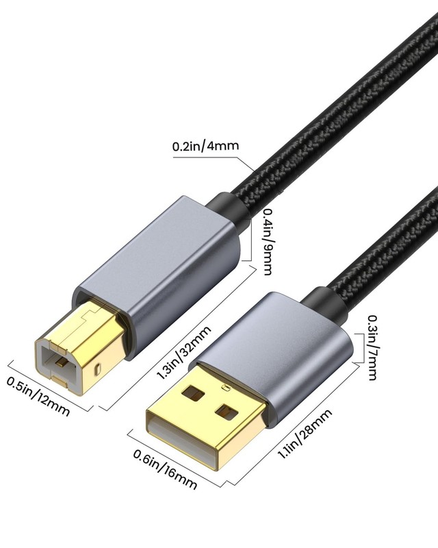 USB 2.0 to USB B Printer Cable 16Ft, USB B Male to Type A Male Cable for MacB... gallery