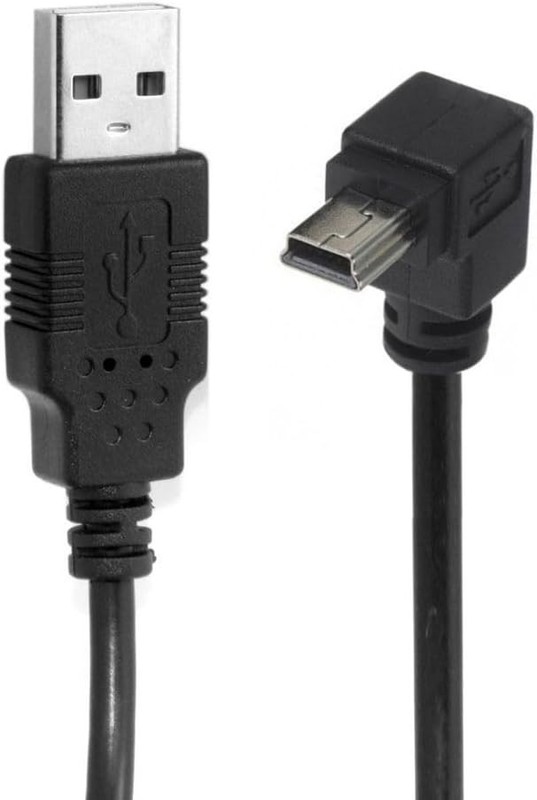Mini USB Cable USB 2.0 Male to Mini USB 5 Pin Male 90 Degree up Angled Charging