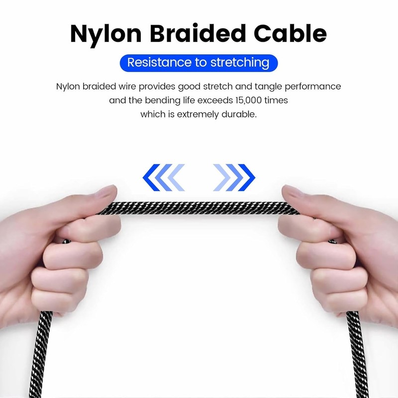 3.5mm Aux Cable, Tangle-Free 1M Nylon Braided Jack for Audio Devices gallery