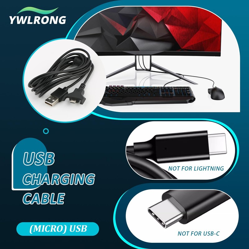 2PCS USB Charging Cable for Logitech G403 G703 G900 G903, G Wireless , G X Su... gallery